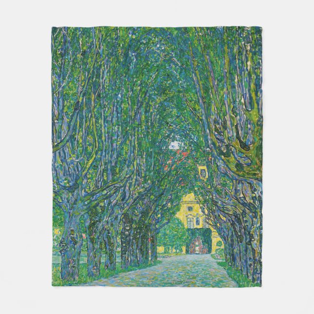 Gustav Klimt - Avenue i Park Schloss Kammer Fleecefilt (Framsidan)