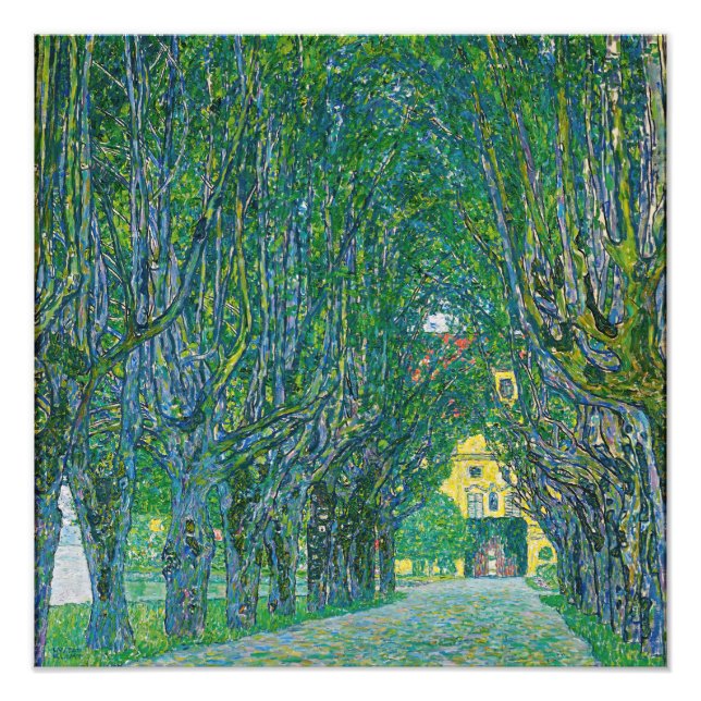 Gustav Klimt - Avenue i Park Schloss Kammer Fototryck (Framsidan)