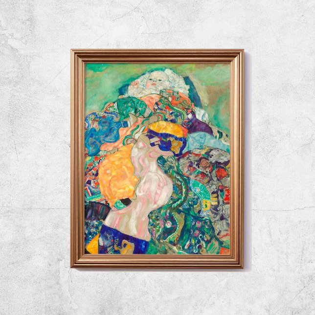 Gustav Klimt Baby Cradle 1978 Old Berömd Painting Poster (Gustav Klimt Baby Cradle 1978 Old Famous Painting Poster
)