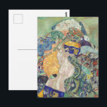 Gustav Klimt - Baby (Cradle) Fine Art Vykort<br><div class="desc">Gustav Klimts "Baby (vaggan)" är en påfallande och intim bild av en nyfödd värld. Spädbarnet, som sväljs i mjuka, varma filtar, ljuger fredligt i en vagga, omgiven av en aura av lugn. Klimts använda av rik, ärftliga toner och intrikat mönster i väven och bakgrunden skapar en känsla av babyens säkra...</div>