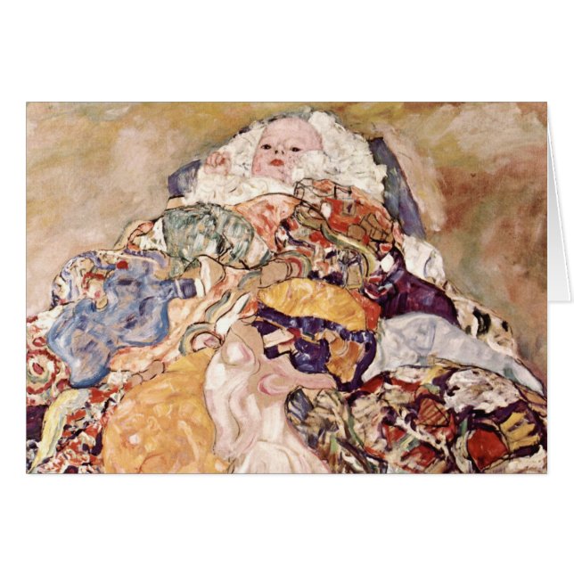 Gustav Klimt ~-baby Hälsningskort (Framsidan Horizontal)