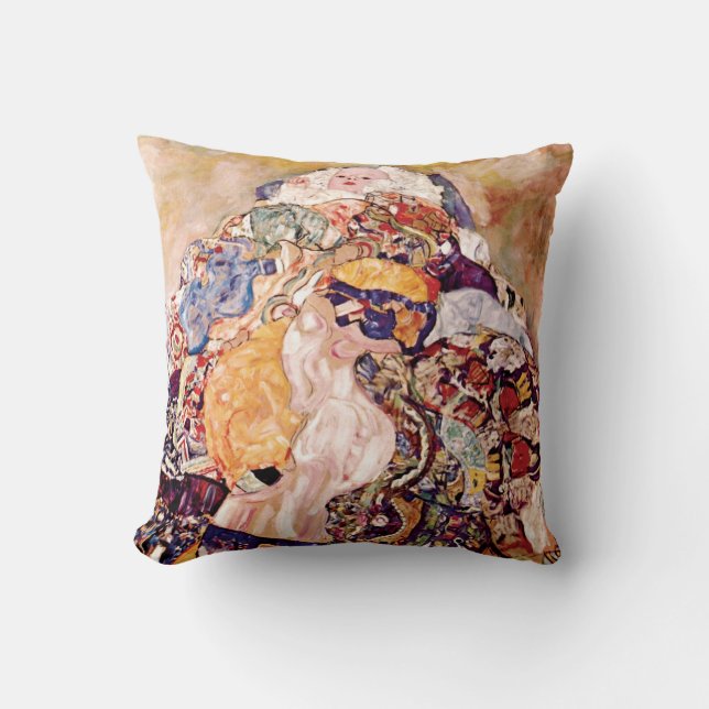 Gustav Klimt - Baby-vaggan - nyfödd Kudde (Framsida)