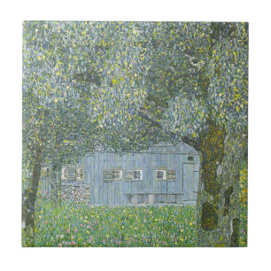 Gustav Klimt - Bauerhaus i Buchberg målning Kakelplatta