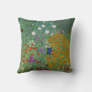 Gustav Klimt Bauerngarten Blomsterträdgård Fine Ar Kudde
