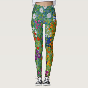 Gustav Klimt Bauerngarten Blomsterträdgård Fine Ar Leggings