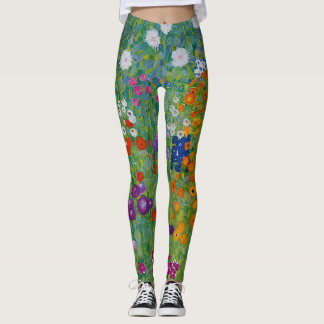Gustav Klimt Bauerngarten Blomsterträdgård Fine Ar Leggings
