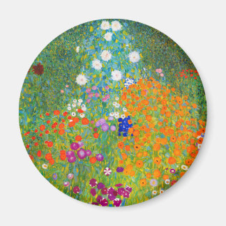 Gustav Klimt Bauerngarten Blomsterträdgård Fine Ar Magnet