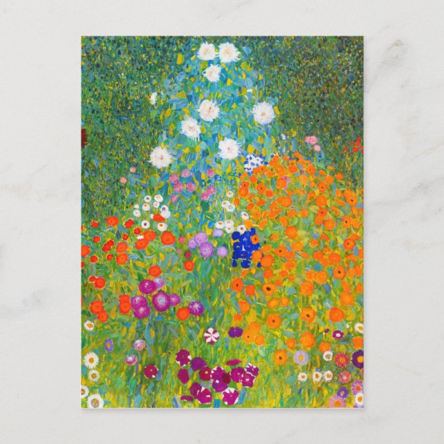 Gustav Klimt Bauerngarten Blomsterträdgård Fine Ar Vykort (Framsida)