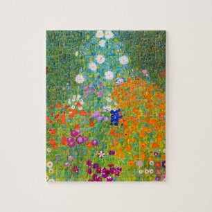 Gustav Klimt Bauerngarten Blomsterträdgård Fine  Pussel