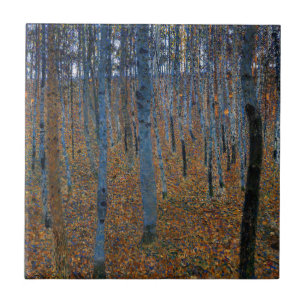 Gustav Klimt - Beech Grove I Kakelplatta