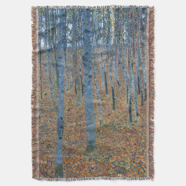 Gustav Klimt Beech Träd Forest Grove Filt (Framsidan Vertikal)