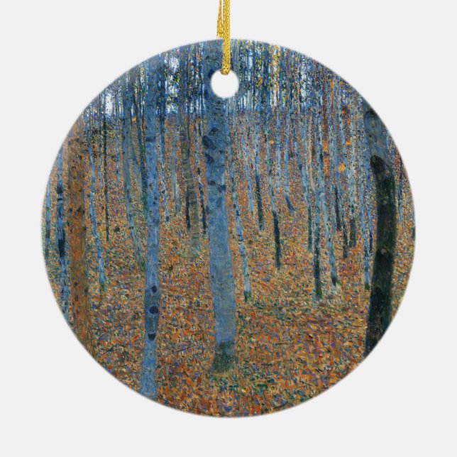 Gustav Klimt Beech Träd Forest Grove Julgransprydnad Keramik (Baksidan)