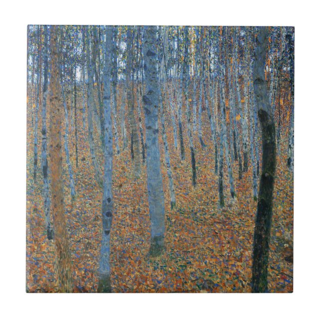 Gustav Klimt Beech Träd Forest Grove Kakelplatta (Framsidan)