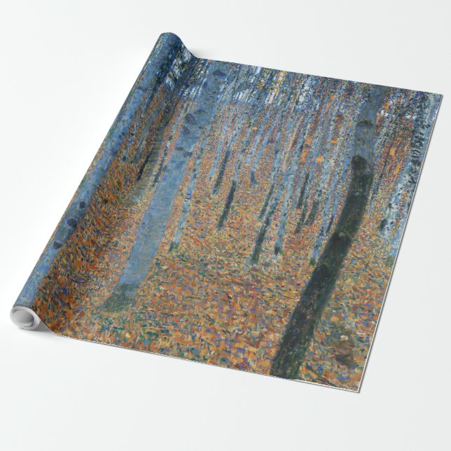 Gustav Klimt Beech Träd Forest Grove Presentpapper (Utrullad)