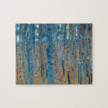 Gustav Klimt Beech Träd Forest Grove Pussel<br><div class="desc">Detta baseras på att Gustav Klimt, Beech Grove 1, 1902, målar konstverk med klassisk natur. I teckningen visas en tät skog av hög, slender birch träd, med blek trunks som är märkt med mörk, lodrät linjer. Fallen framställs i blått, grönt och gult, vilket ger en känsla av djup och livskraft...</div>