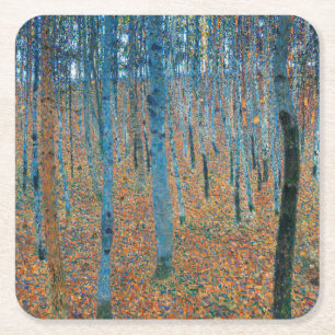 Gustav Klimt Beech Träd Forest Grove Underlägg Papper Kvadrat