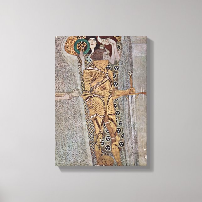 Gustav Klimt - Beethoven frieze mural Detail Canvastryck (Framsida)
