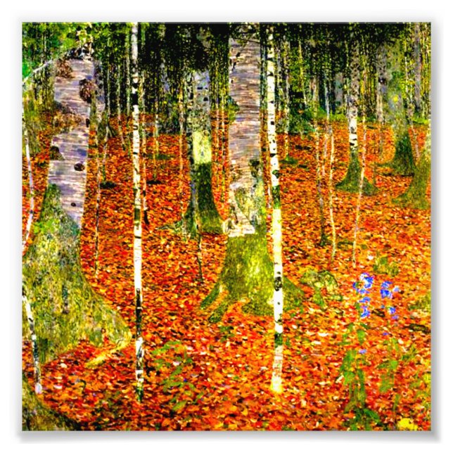 Gustav Klimt Birch Träd Fototryck (Framsidan)