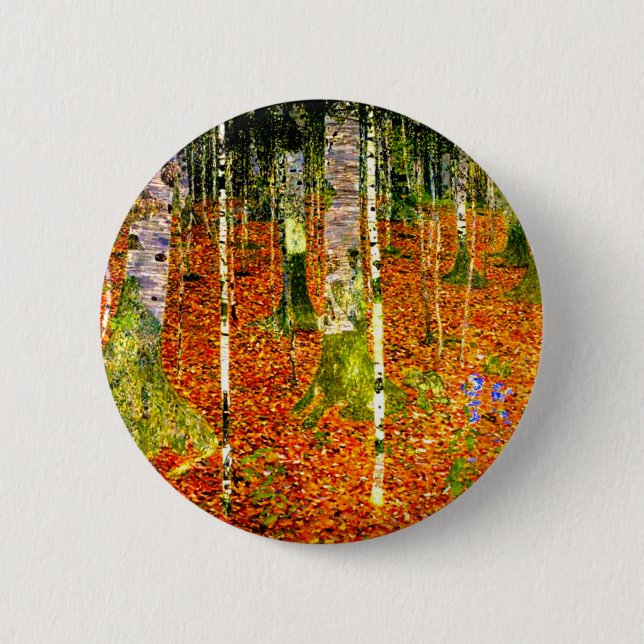 Gustav Klimt Birch Träd Knapp (Framsida)