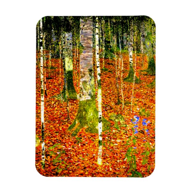 Gustav Klimt Birch Träd Magnet (Vertikal)