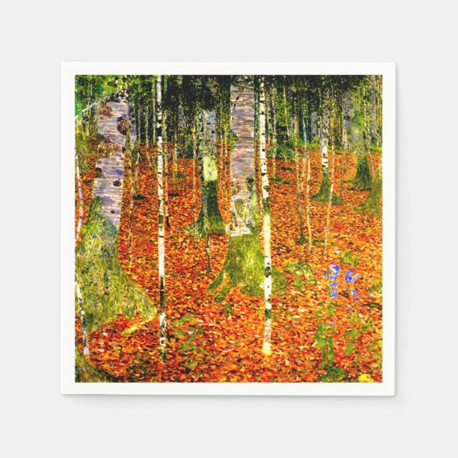 Gustav Klimt Birch Träd Pappersservett (Framsidan)