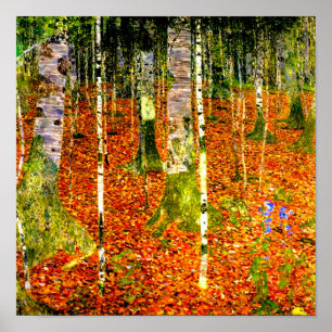 Gustav Klimt Birch Träd Poster