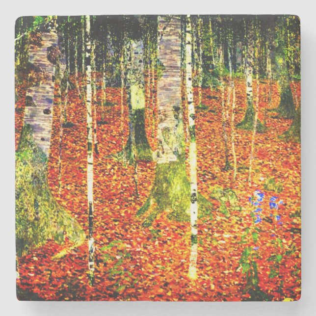 Gustav Klimt Birch Träd Stenunderlägg (Framsidan)
