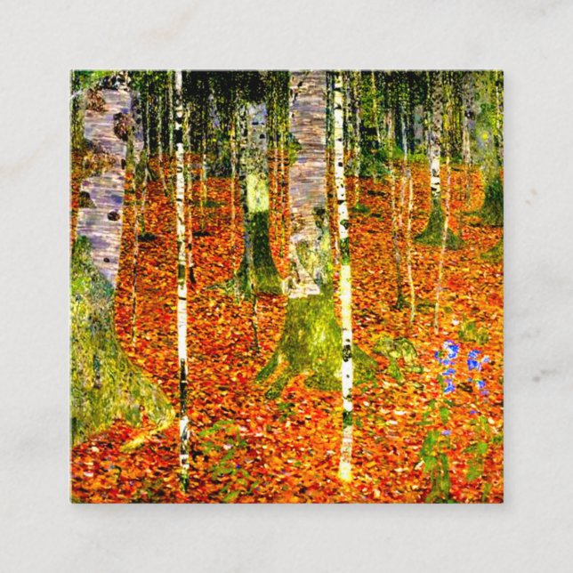 Gustav Klimt Birch Träd Tilläggskort (Framsida)