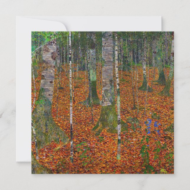 Gustav Klimt - Birch Wood Inbjudningar (Framsida)