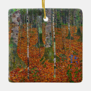 Gustav Klimt - Birch Wood Julgransprydnad Keramik