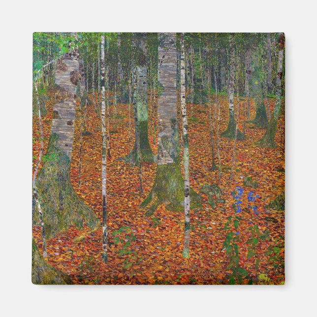 Gustav Klimt - Birch Wood Magnet (Framsidan)