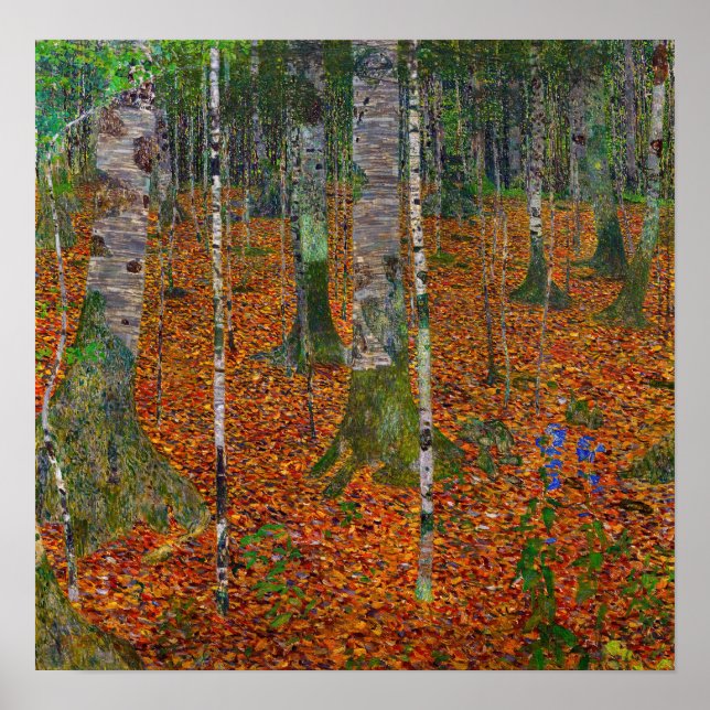 Gustav Klimt - Birch Wood Poster (Framsidan)