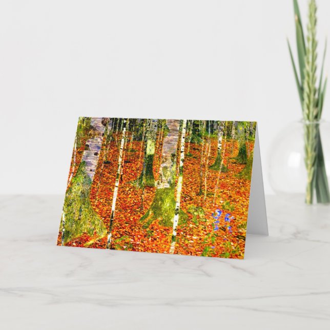 Gustav Klimt Björkträd Inbjudan (Framsida)