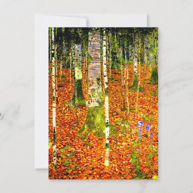 Gustav Klimt Björkträd Inbjudningar (Framsida)