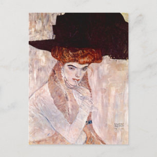 Gustav Klimt ~ Black Hat 1910 Vykort