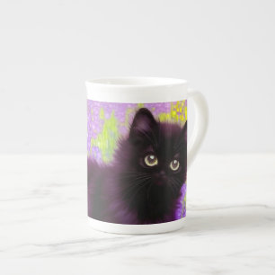 Gustav Klimt Black Kitten Benporslin Mugg