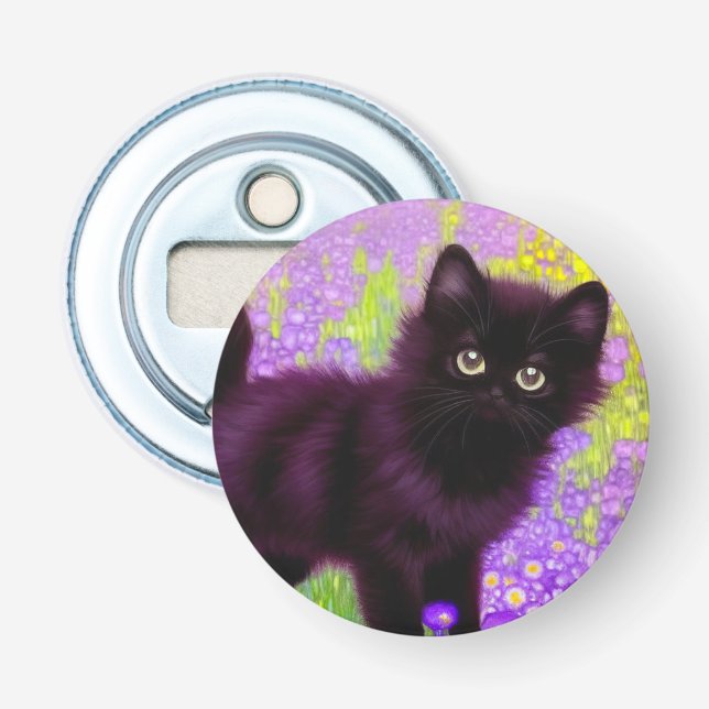 Gustav Klimt Black Kitten Flasköppnare (Framsidan)