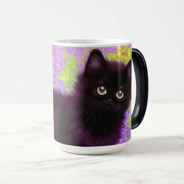 Gustav Klimt Black Kitten Magisk Mugg (Framsida höger)