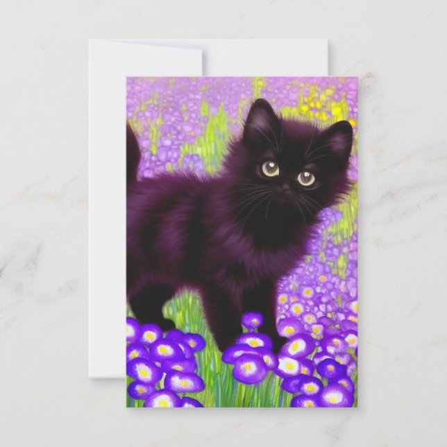 Gustav Klimt Black Kitten OSA Kort (Framsida)
