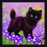 Gustav Klimt Black Kitten Poster<br><div class="desc">Poster med en Gustav Klimt svart kattunge! Denna vidsynta skönhet finns i grönten fält i lila blommor. En tankfull gåva till kattälskare och österrikiska konstentusiaster!</div>
