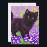 Gustav Klimt Black Kitten Spara Datumet<br><div class="desc">Kort med Gustav Klimt svart kattunge! Denna vidsynta skönhet finns i grönten fält i lila blommor. En tankfull gåva till kattälskare och österrikiska konstentusiaster!</div>