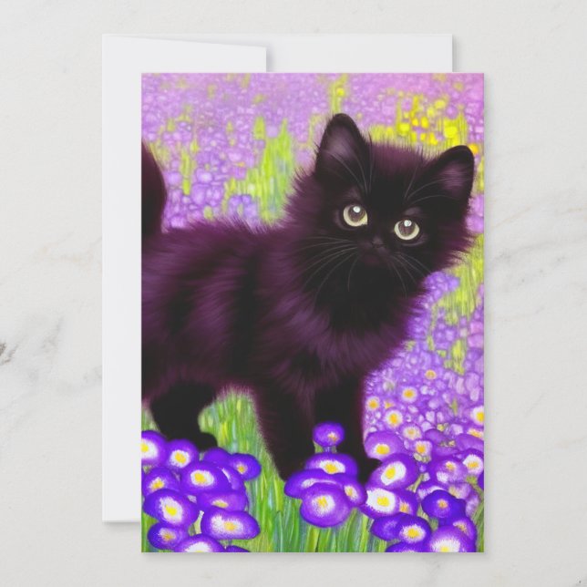 Gustav Klimt Black Kitten Spara Datumet (Framsida)