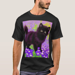 Gustav Klimt Black Kitten T Shirt