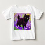 Gustav Klimt Black Kitten T Shirt<br><div class="desc">Baby T-Shirt med en Gustav Klimt svart kattunge! Denna vidsynta skönhet finns i grönten fält i lila blommor. En tankfull gåva till kattälskare och österrikiska konstentusiaster!</div>