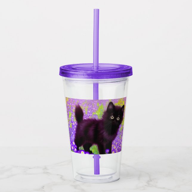 Gustav Klimt Black Kitten Take Away Mugg (Framsida)