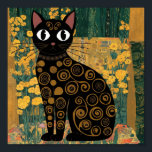 Gustav Klimt Blommigt Black Cat Vintage Art Poster<br><div class="desc">Gustav Klimts "svarta katt i en Blomsterträdgård" är en levande och vismisk målning som fångar Art nouveau innersta väsen. Målningen har en slimmad svart katt med smart och vacker ögon, som ser fin ut i en symfoni med levande blommor. Kattens päls är en rik, svart mörk och blommorna är en...</div>