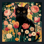 Gustav Klimt Blommigt Black Cat, Vintage Eclectic Poster<br><div class="desc">Gustav Klimts "svarta katt i en Blomsterträdgård" är en levande och vismisk målning som fångar Art nouveau innersta väsen. Målningen har en slimmad svart katt med smart och vacker ögon, som ser fin ut i en symfoni med levande blommor. Kattens päls är en rik, svart mörk och blommorna är en...</div>