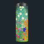 Gustav Klimt Blomsterträdgård<br><div class="desc">Termal Tumbler med Gustav Klimts Blomsterträdgård av oljemålning (1906). En vacker trädgård av lila,  rött,  vitt,  blått och orange blommor. En underbar gåva till fläkt av Art nouveau och österrikisk konst.</div>