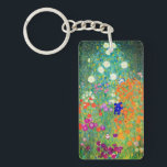 Gustav Klimt Blomsterträdgård<br><div class="desc">Nyckelkedja med Gustav Klimts Blomsterträdgård för oljemålning (1906). En vacker trädgård av lila,  rött,  vitt,  blått och orange blommor. En underbar gåva till fläkt av Art nouveau och österrikisk konst.</div>