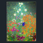Gustav Klimt Blomsterträdgård Anteckningsbok<br><div class="desc">Bärbar dator med Gustav Klimts Blomsterträdgård för oljemålning (1906). En vacker trädgård av lila,  rött,  vitt,  blått och orange blommor. En underbar gåva till fläkt av Art nouveau och österrikisk konst.</div>